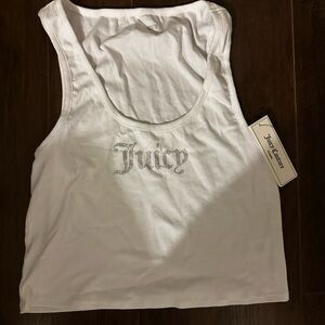 Juicy Couture White Embellished Tank Top